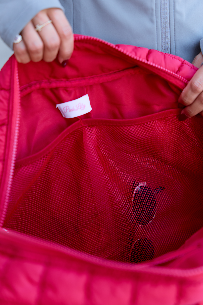 Haylie Red Quilted Weekender Bag