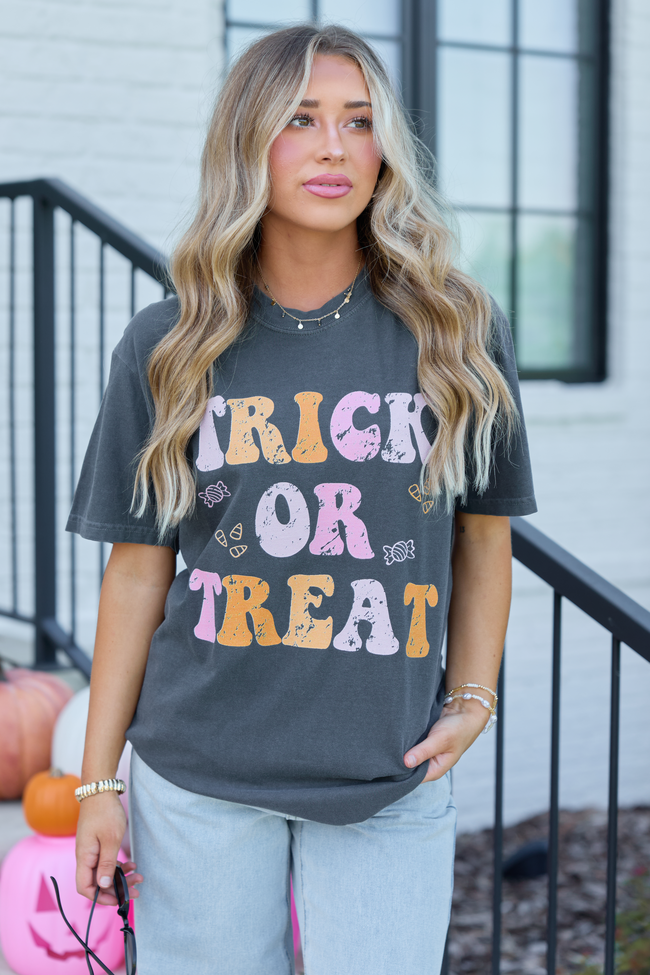 Trick Or Treat Dark Grey Graphic Tee DOORBUSTER