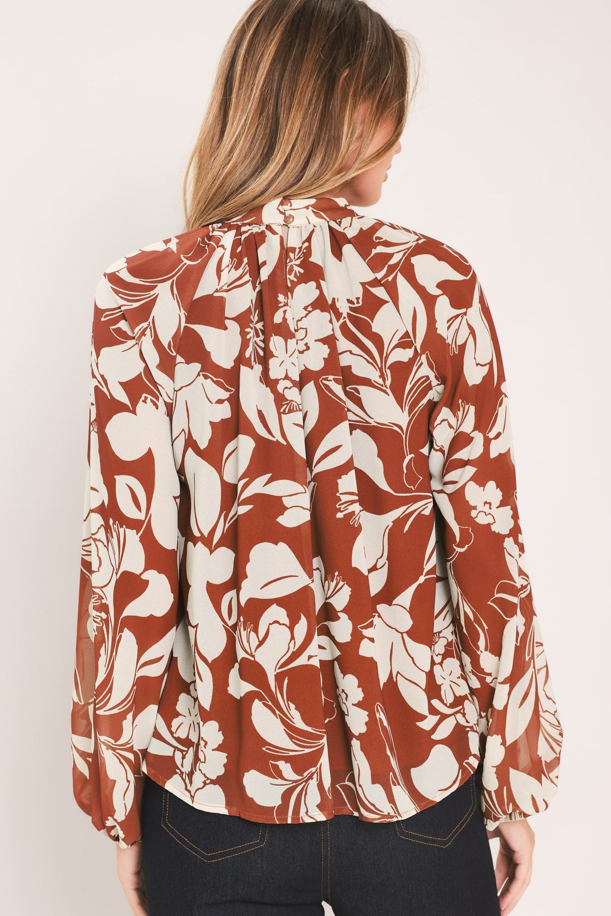 GOLDEN SEASON RUST HARDWARE-DETAIL BLOUSE