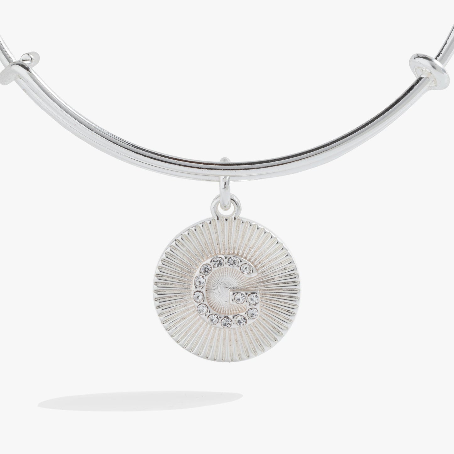 Initial G Pave Starburst Texture Bangle