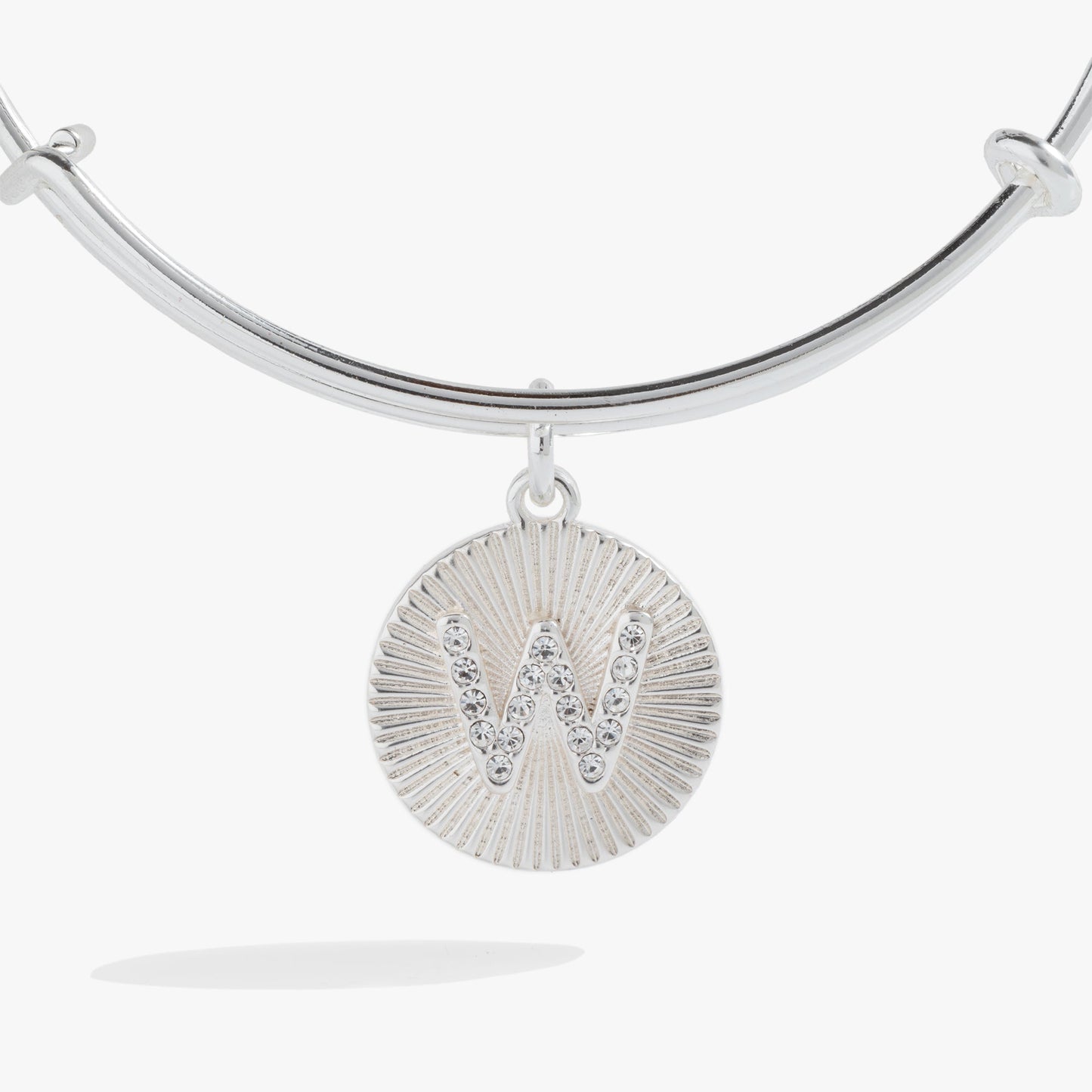 Initial W Pave Starburst Texture Bangle