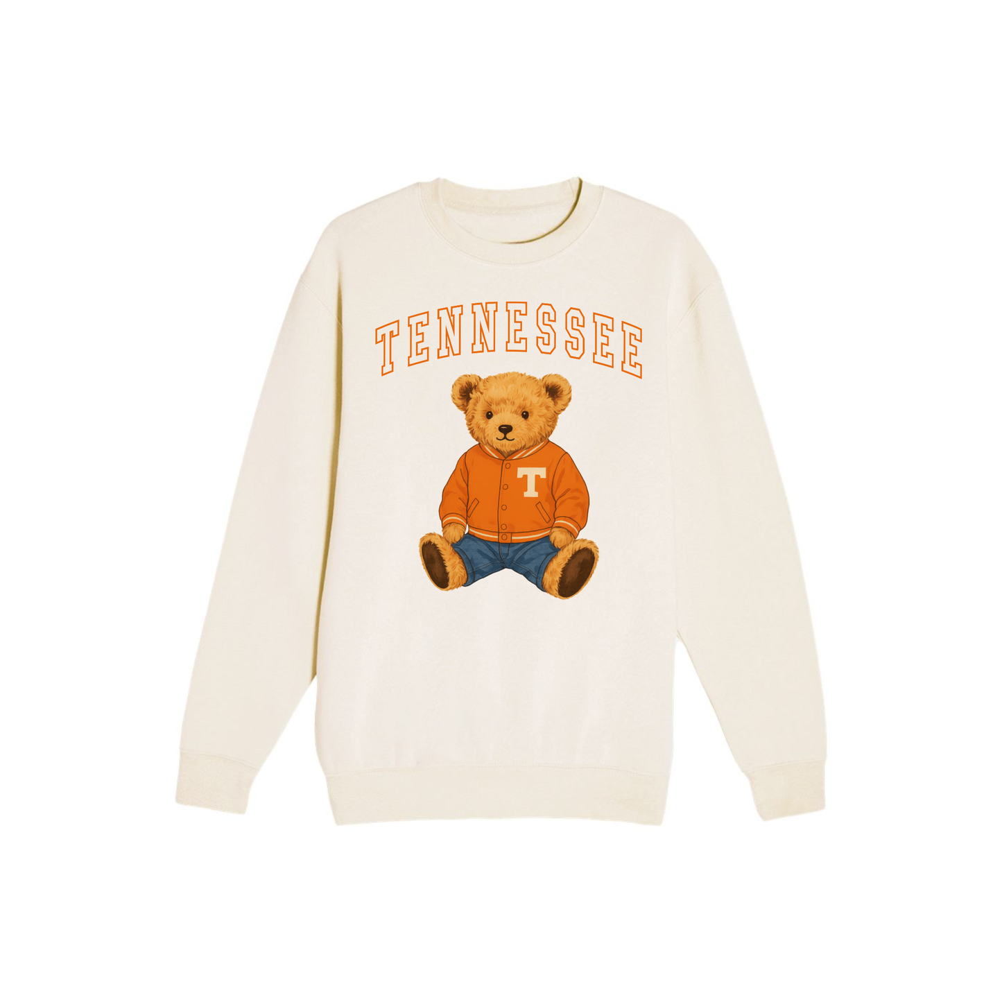 Tennessee Teddy Bear Graphic Crewneck Sweatshirt | Tennessee Volunteers Inspired Game Day Pullover