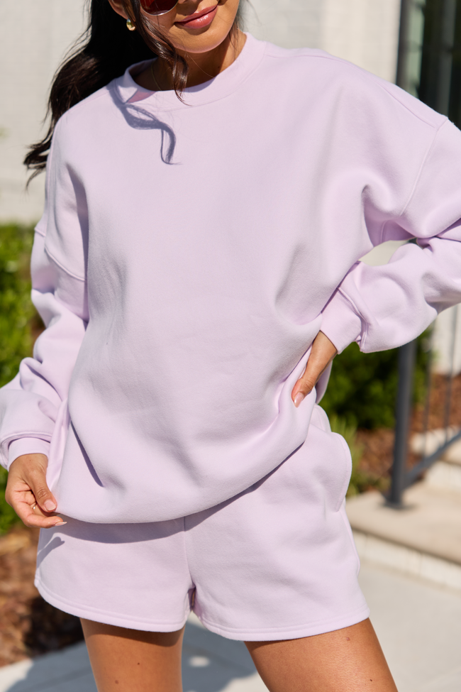 Everyday Ease Purple Fleece Shorts