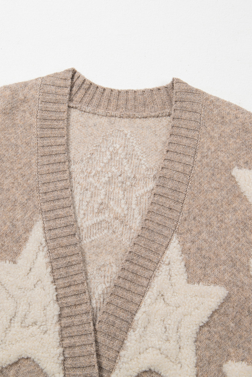 Sherpa Star V-Neck Cardigan with Pockets