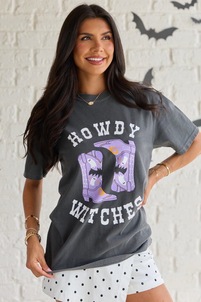 Howdy Witches Dark Grey Graphic Tee