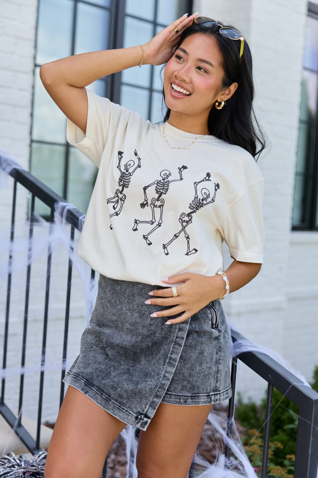 Skeletons Dancing Ivory Graphic Tee