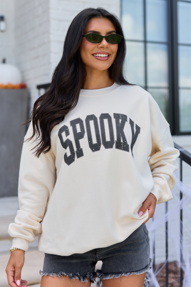 Spooky Block Cream Graphic Sweatshirt