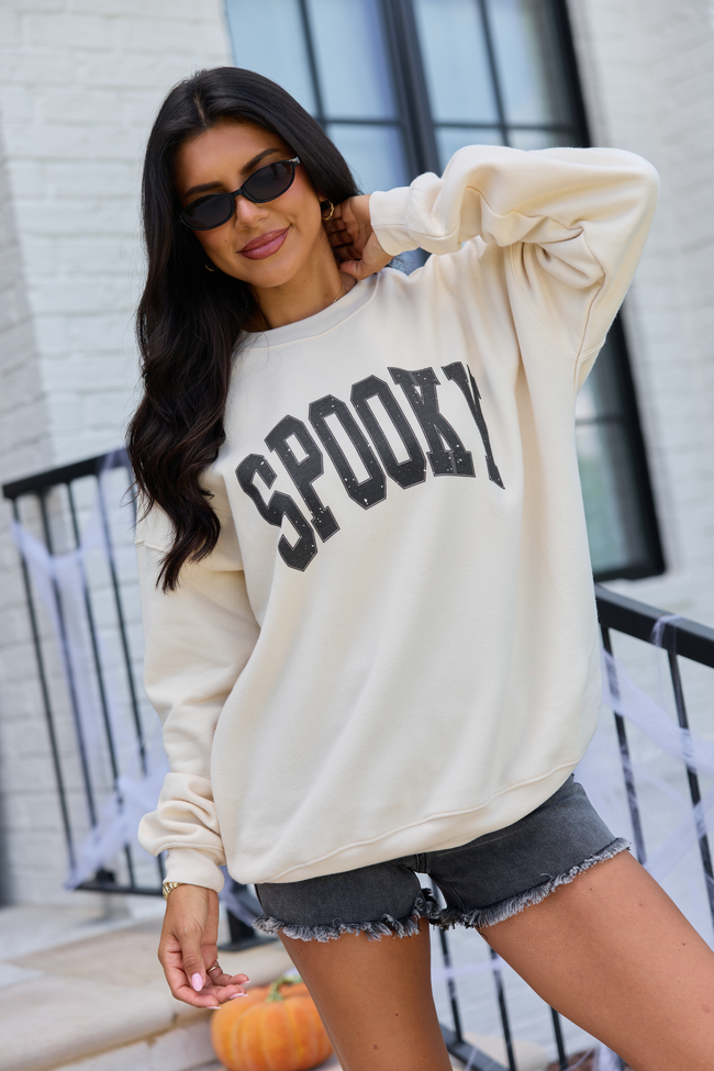 Spooky Block Cream Graphic Sweatshirt