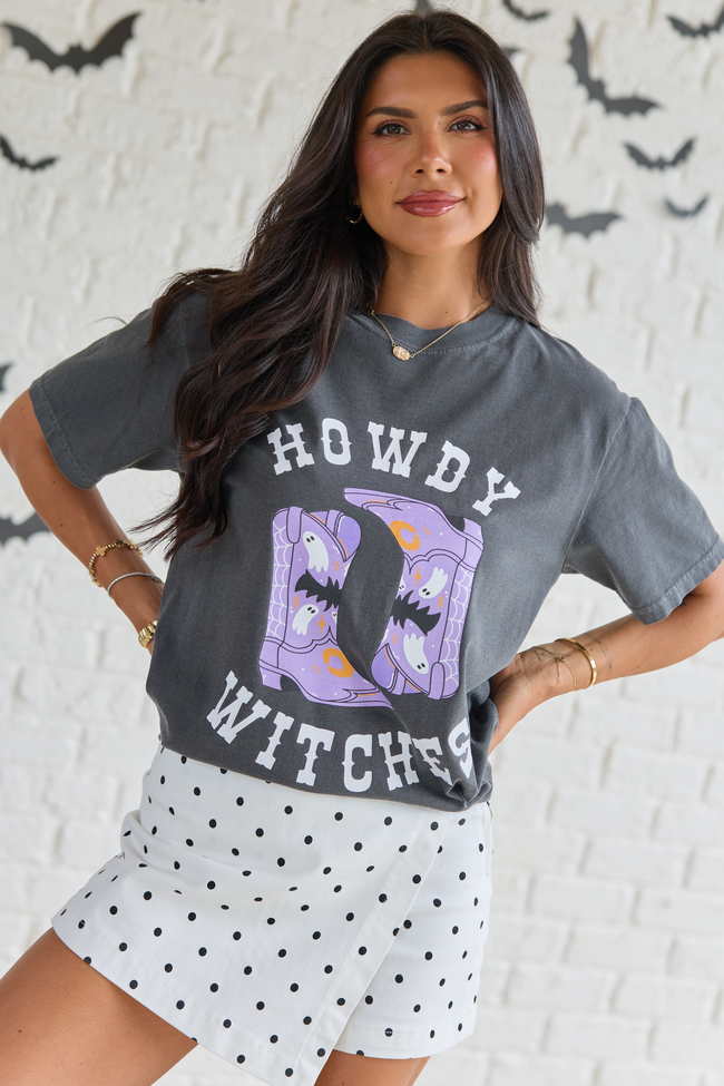 Howdy Witches Dark Grey Graphic Tee