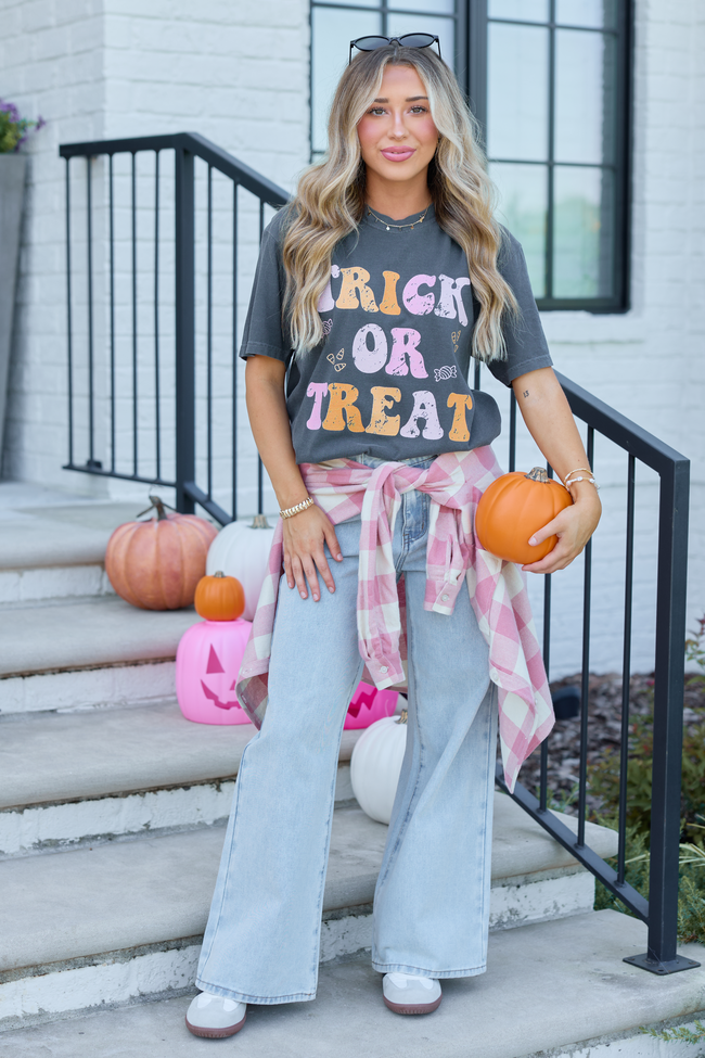 Trick Or Treat Dark Grey Graphic Tee DOORBUSTER