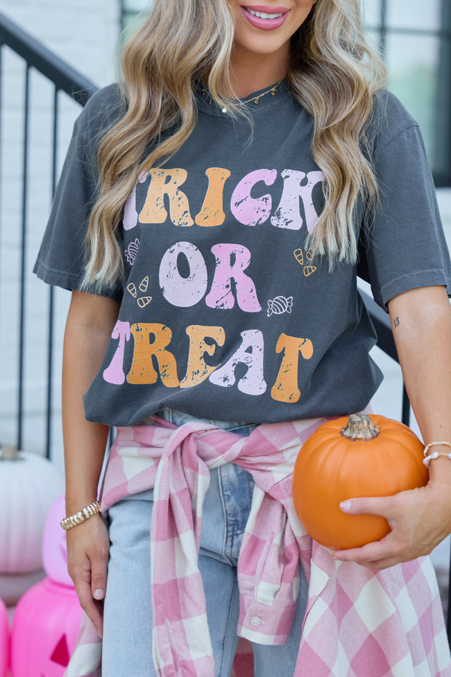 Trick Or Treat Dark Grey Graphic Tee DOORBUSTER