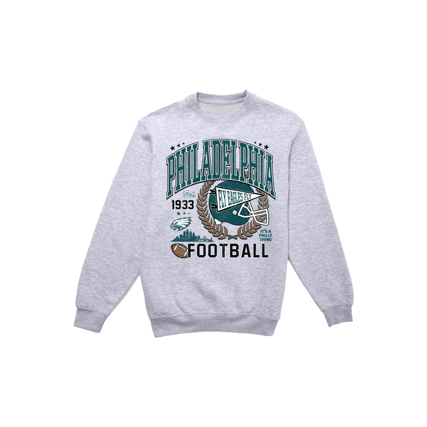 Philadelphia Football Sweatshirt | Vintage Eagles Game Day Crewneck