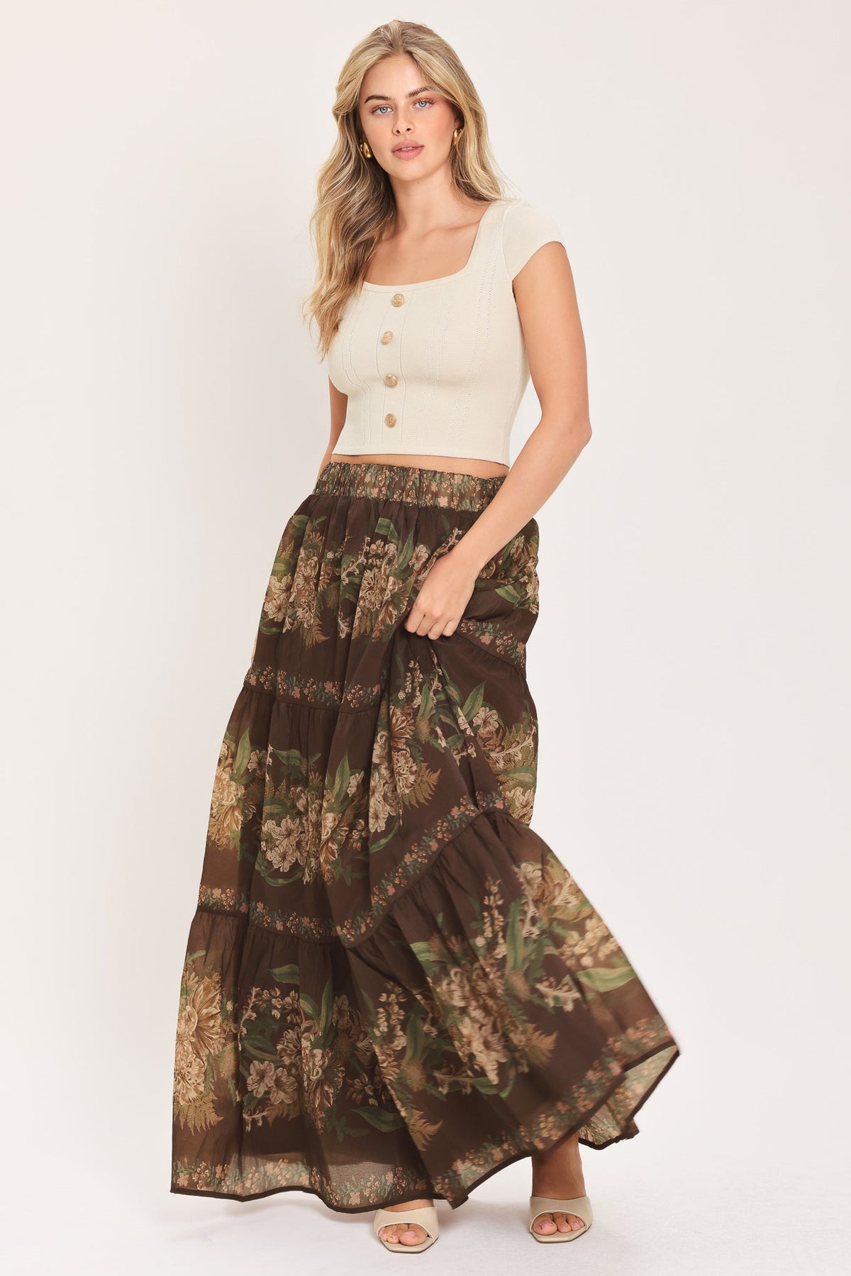 CELEBRITY MOMENT WOVEN MAXI SKIRT