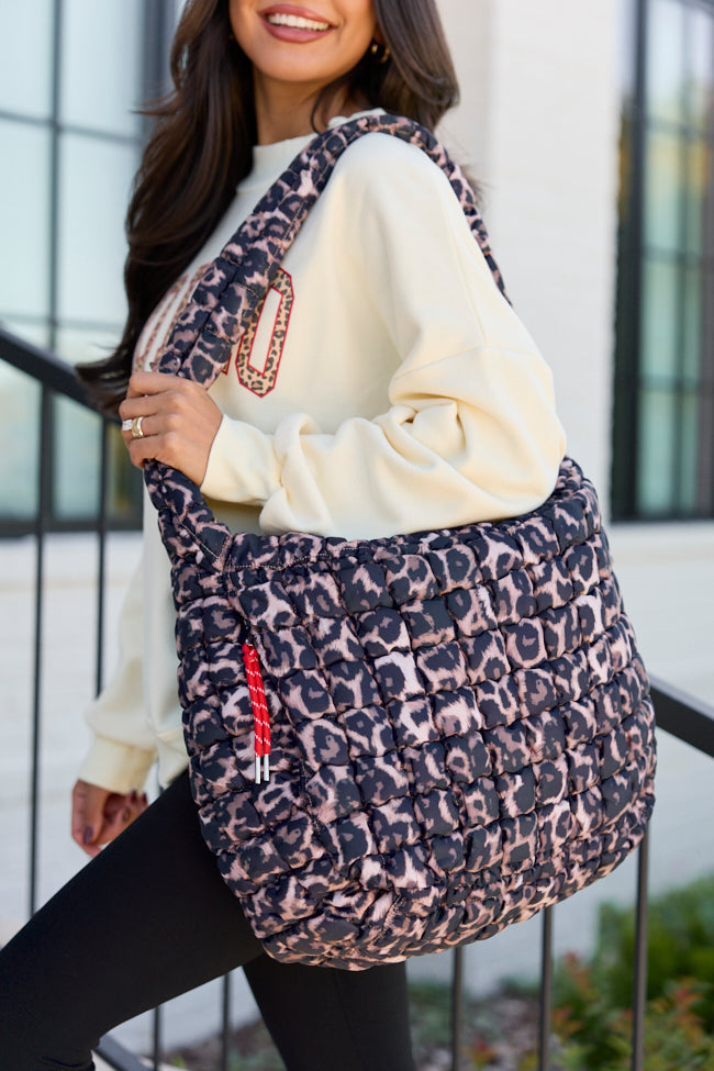 Haylie Leopard Quilted Carry All Bag
