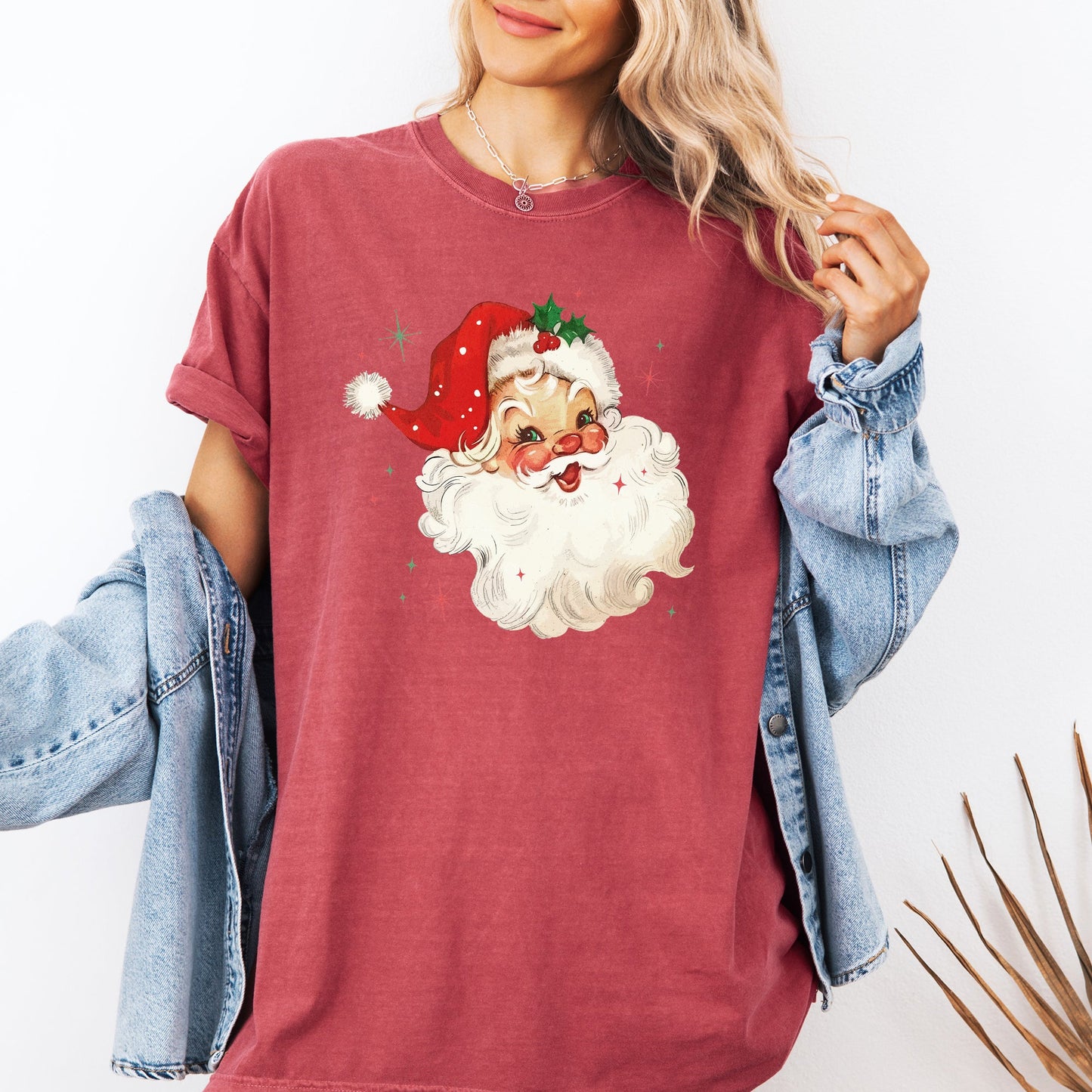 Retro Santa Christmas Sparkles Vintage Winter Snow Xmas Festive Premium Graphic Tee