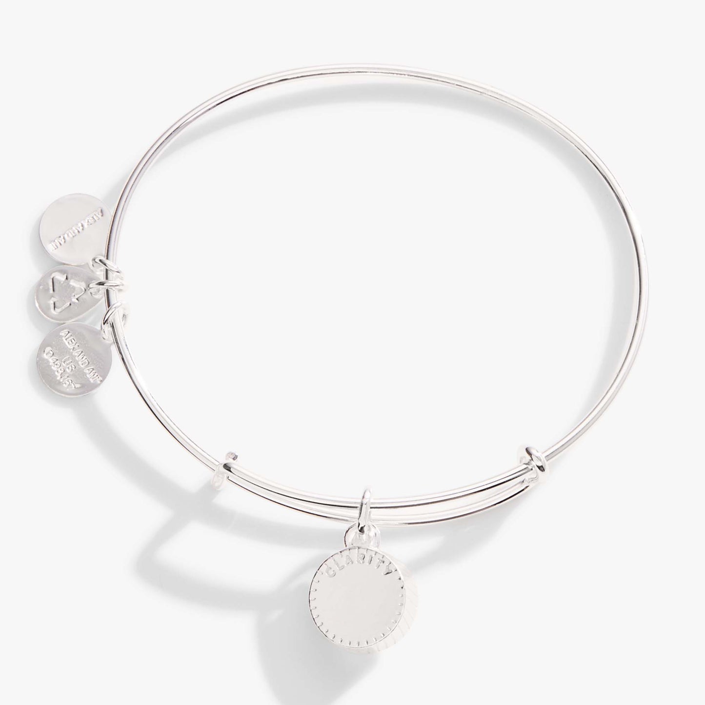 April Clear Crystal Birthstone Charm Bangle