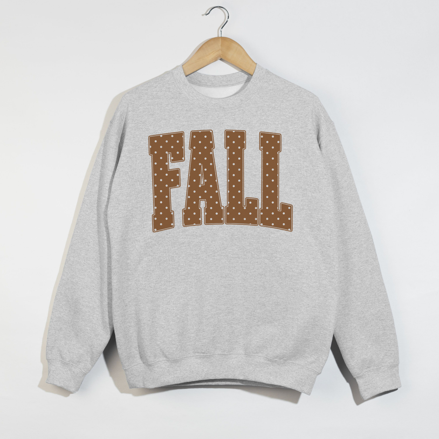 Fall Polka Dot Crewneck Sweatshirt | Cozy Autumn Graphic Sweatshirt