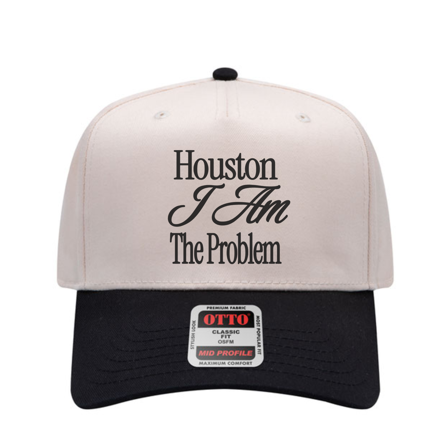 Houston I Am The Problem Trucker Hat | Two-Tone Vintage Canvas Baseball Cap