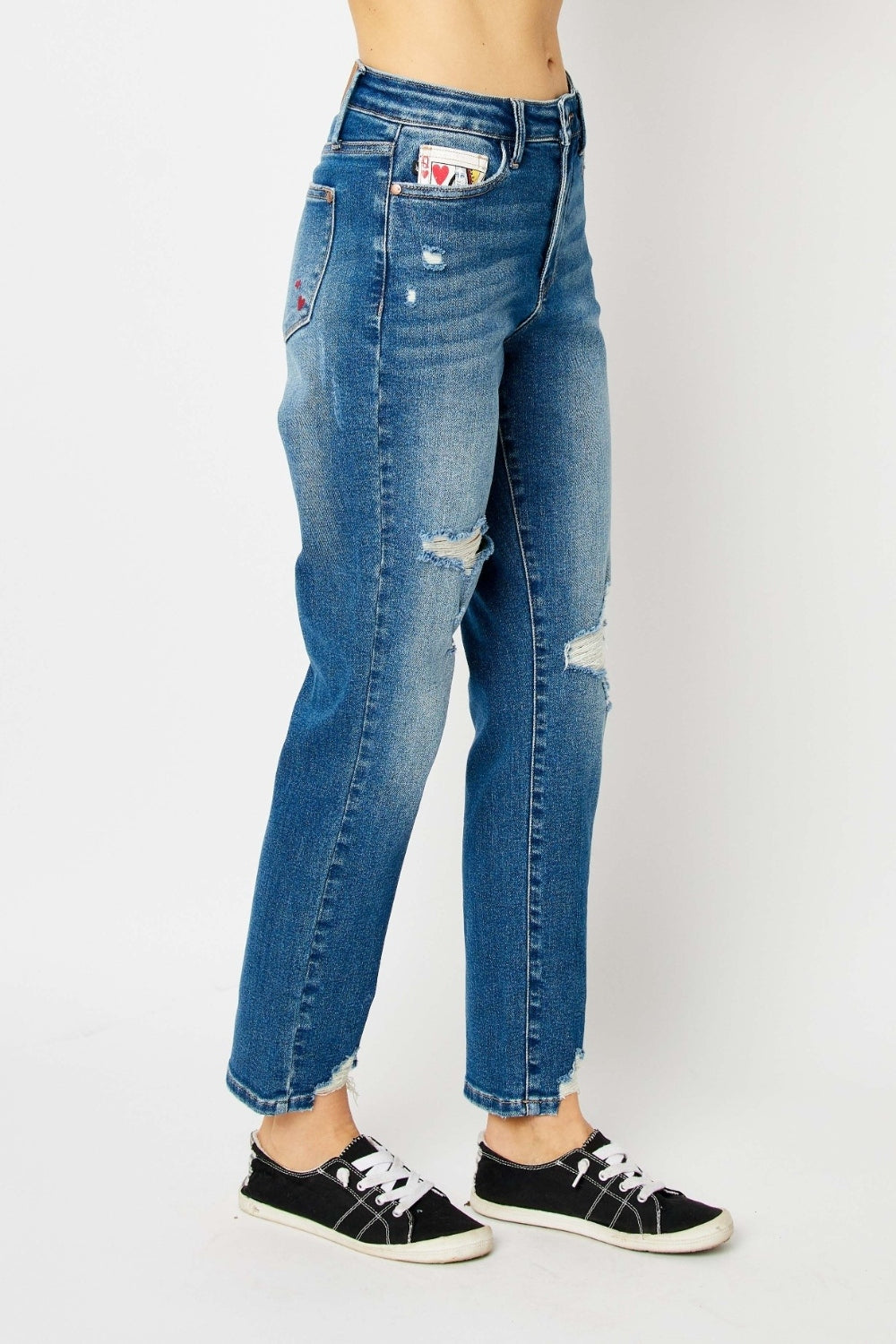 Judy Blue Full Size Distressed Slim Jeans