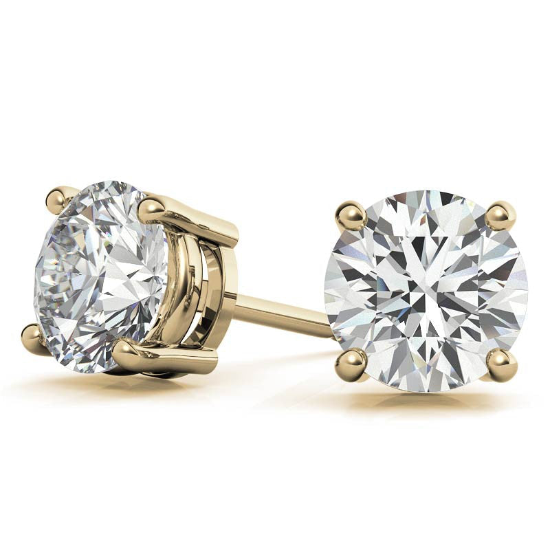 1.50 CTW Certified Genuine Moissanite Stud Earrings – DEF Color, IF–VS1 Clarity, 14k Gold Over Sterling Silver