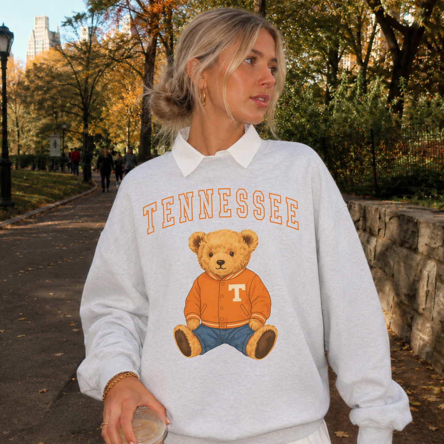 Tennessee Teddy Bear Graphic Crewneck Sweatshirt | Tennessee Volunteers Inspired Game Day Pullover
