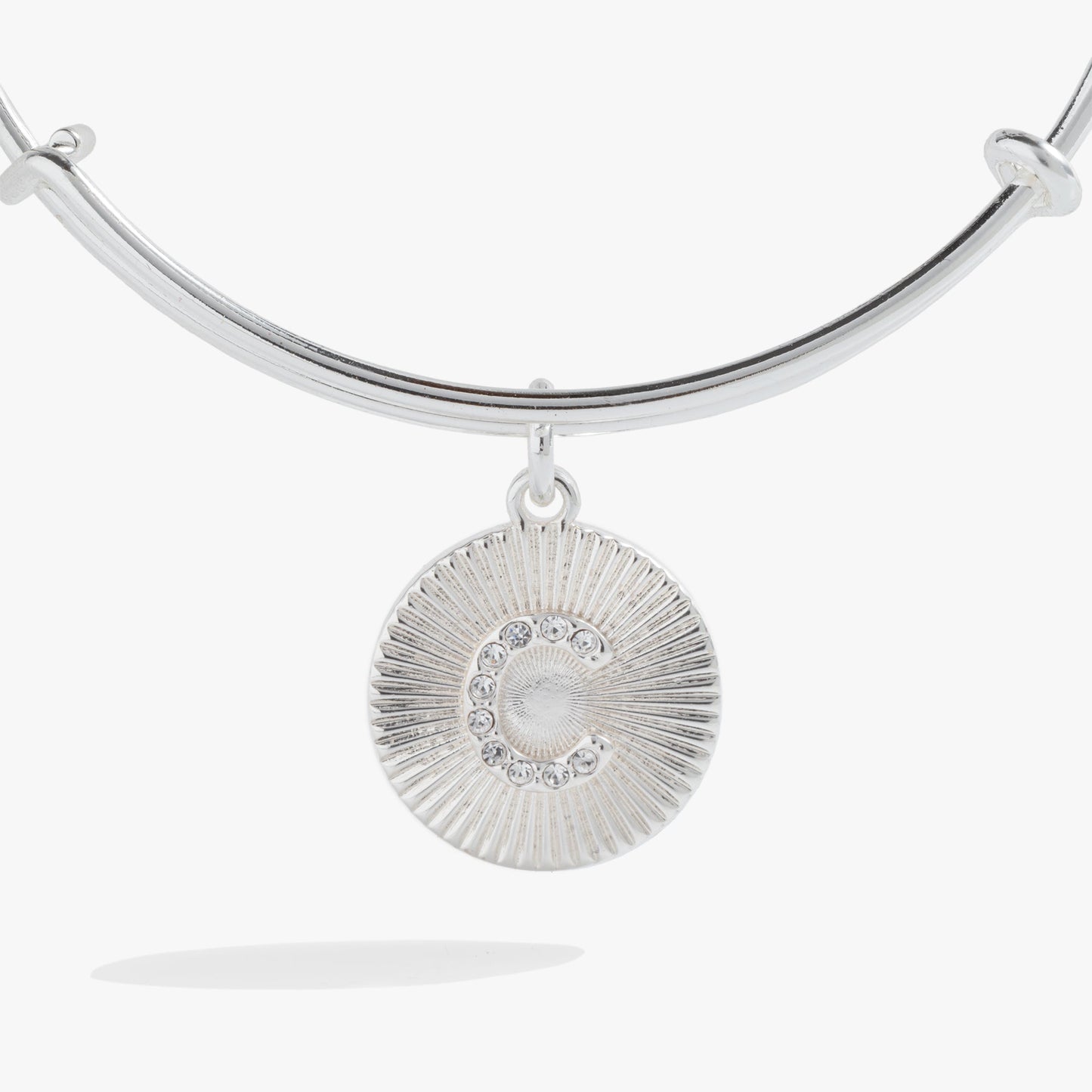 Initial C Pave Starburst Texture Bangle