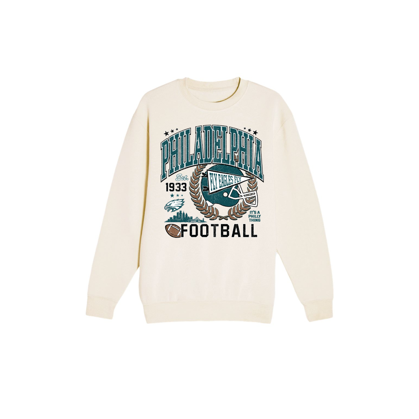 Philadelphia Football Sweatshirt | Vintage Eagles Game Day Crewneck