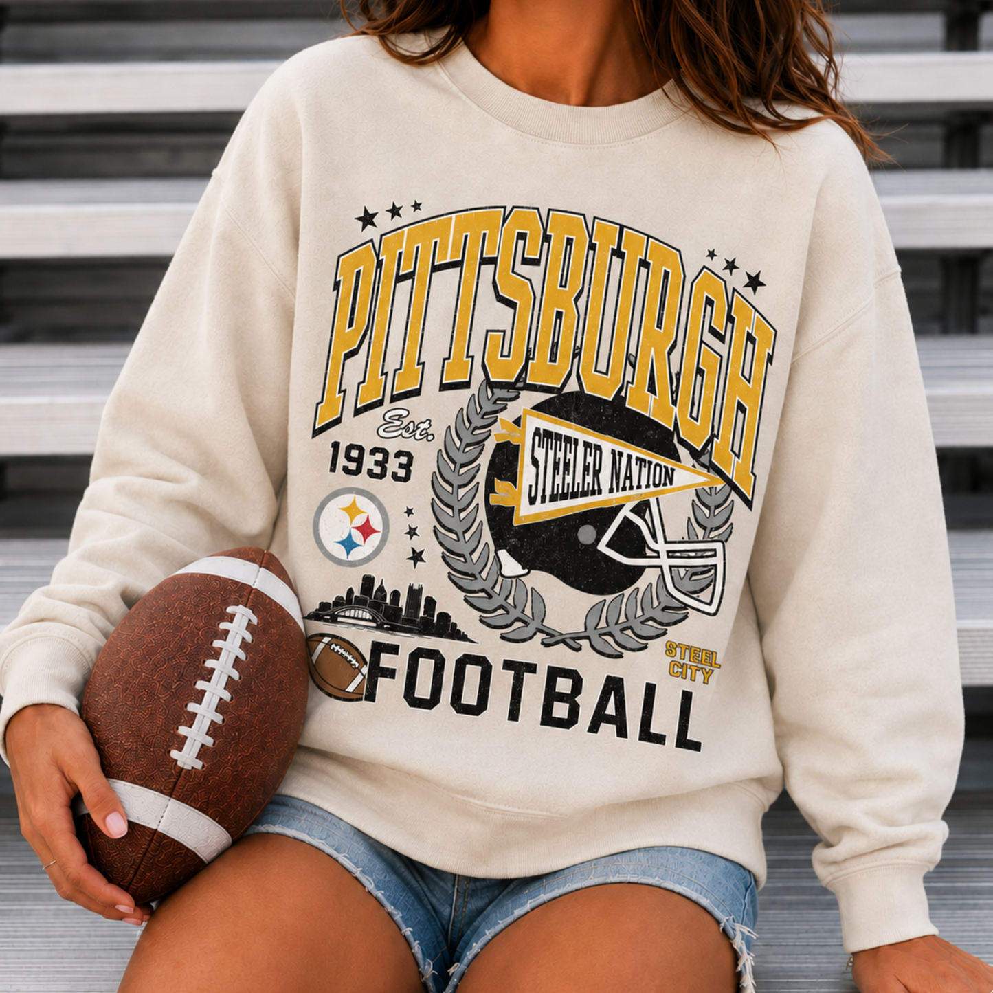 Pittsburgh Football Sweatshirt | Steel City Game Day Crewneck
