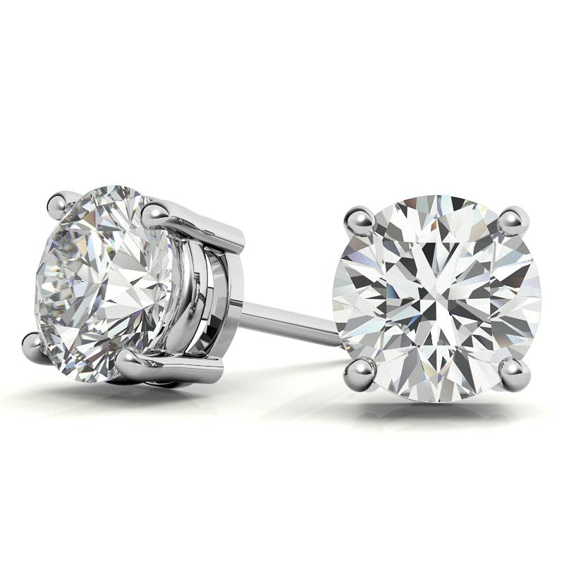 1.50 CTW Certified Genuine Moissanite Stud Earrings – DEF Color, IF–VS1 Clarity, 14k Gold Over Sterling Silver