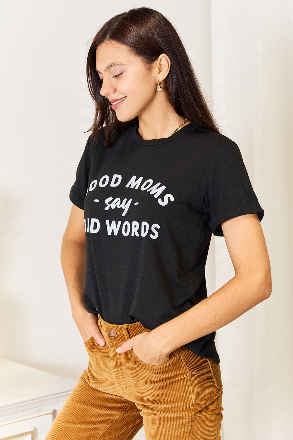 Simply Love GOOD MOMS SAY BAD WORDS Graphic Tee