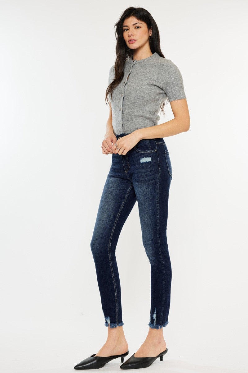 Kancan  Cat's Whiskers Raw Hem High Waist Jeans