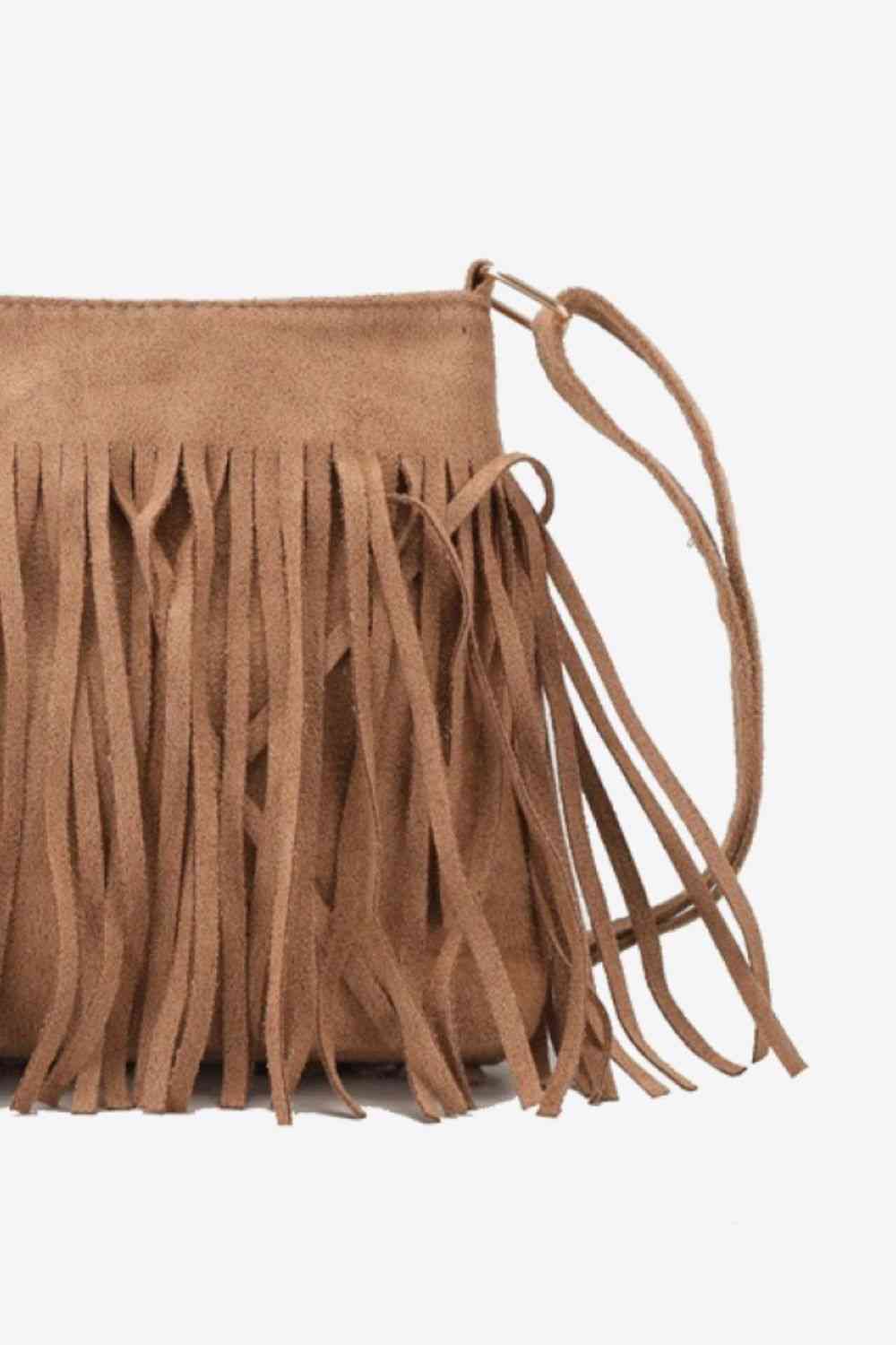 Adored PU Leather Crossbody Bag with Fringe