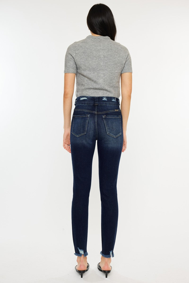 Kancan  Cat's Whiskers Raw Hem High Waist Jeans